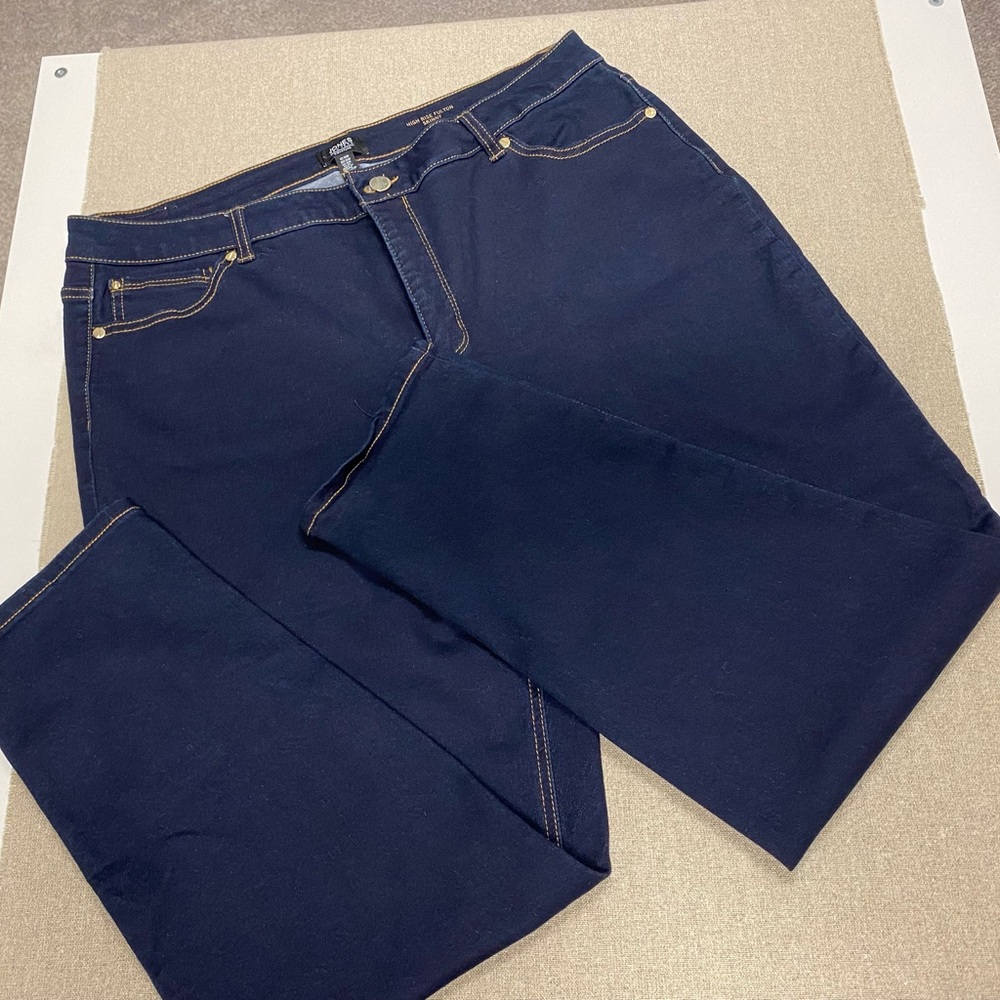 Jones New York Navy High Rise Fulton Skinny Jeans